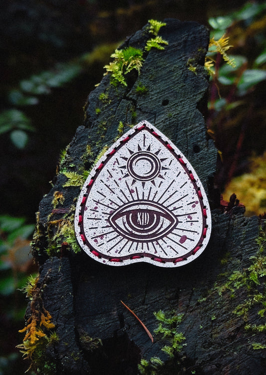 Ouija Planchette Patch - Bloody White Leather