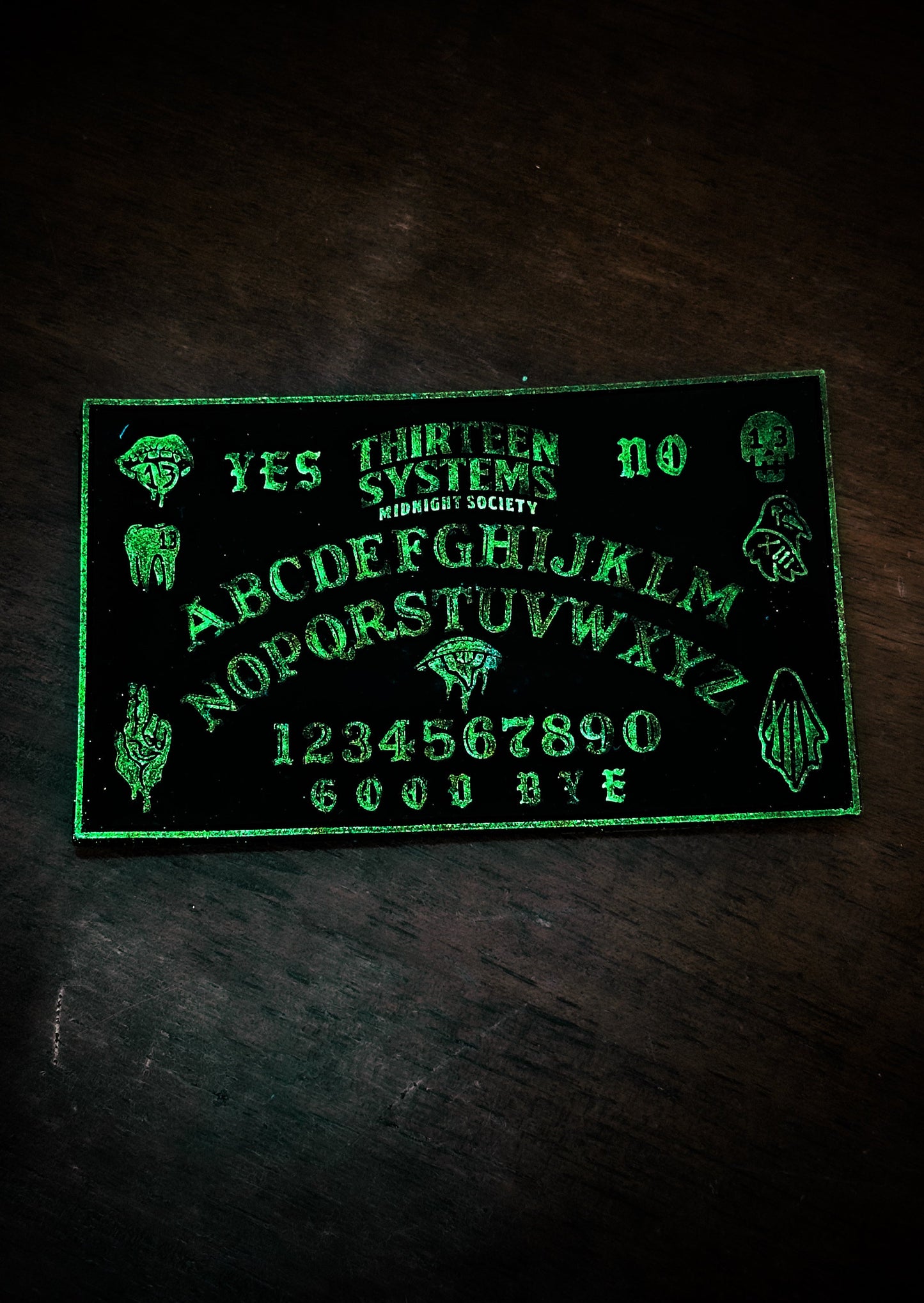Ouija Board 5x3 PVC Patch - Black Glow