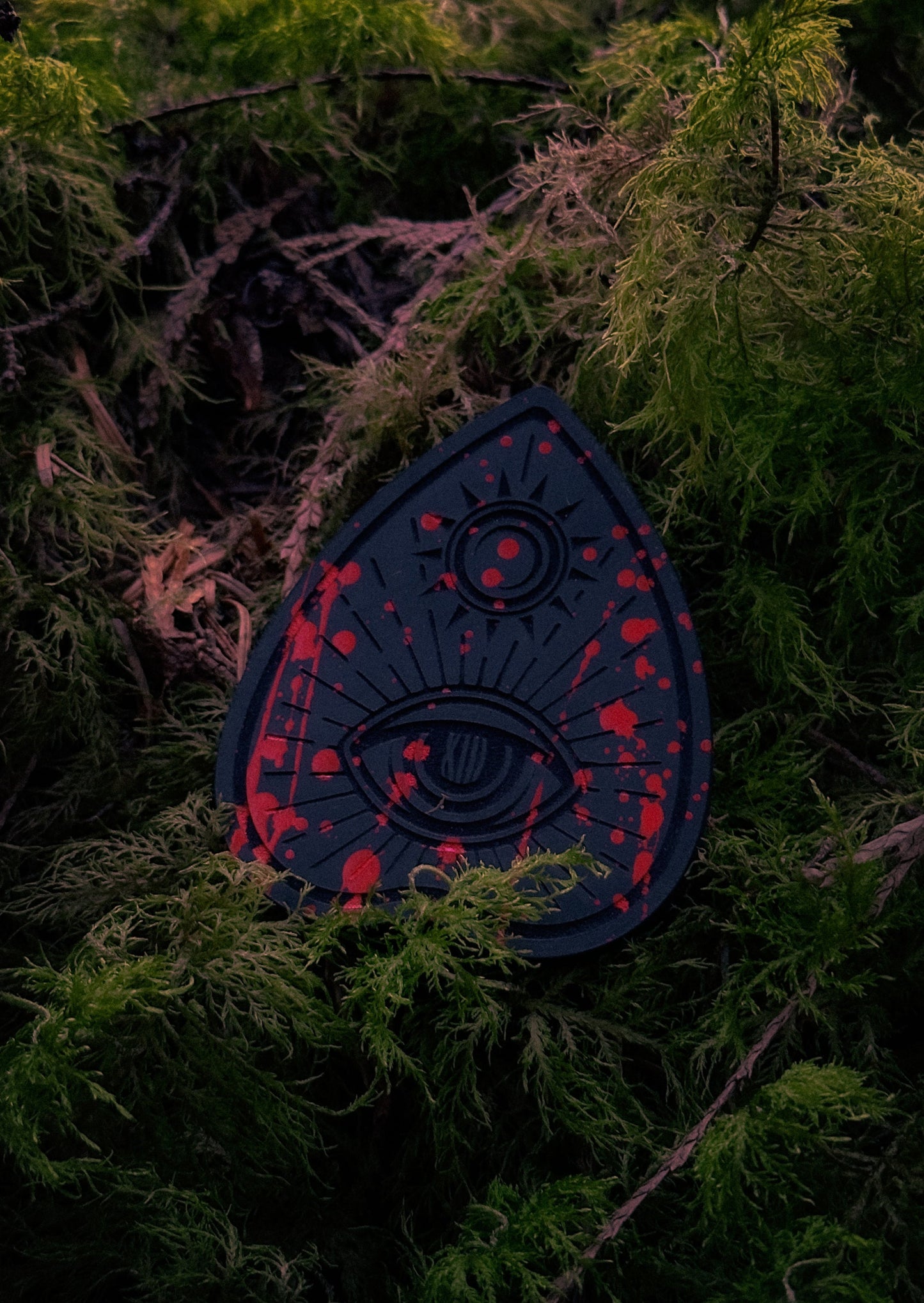 Ouija Planchette Patch - Bloody Black Leather