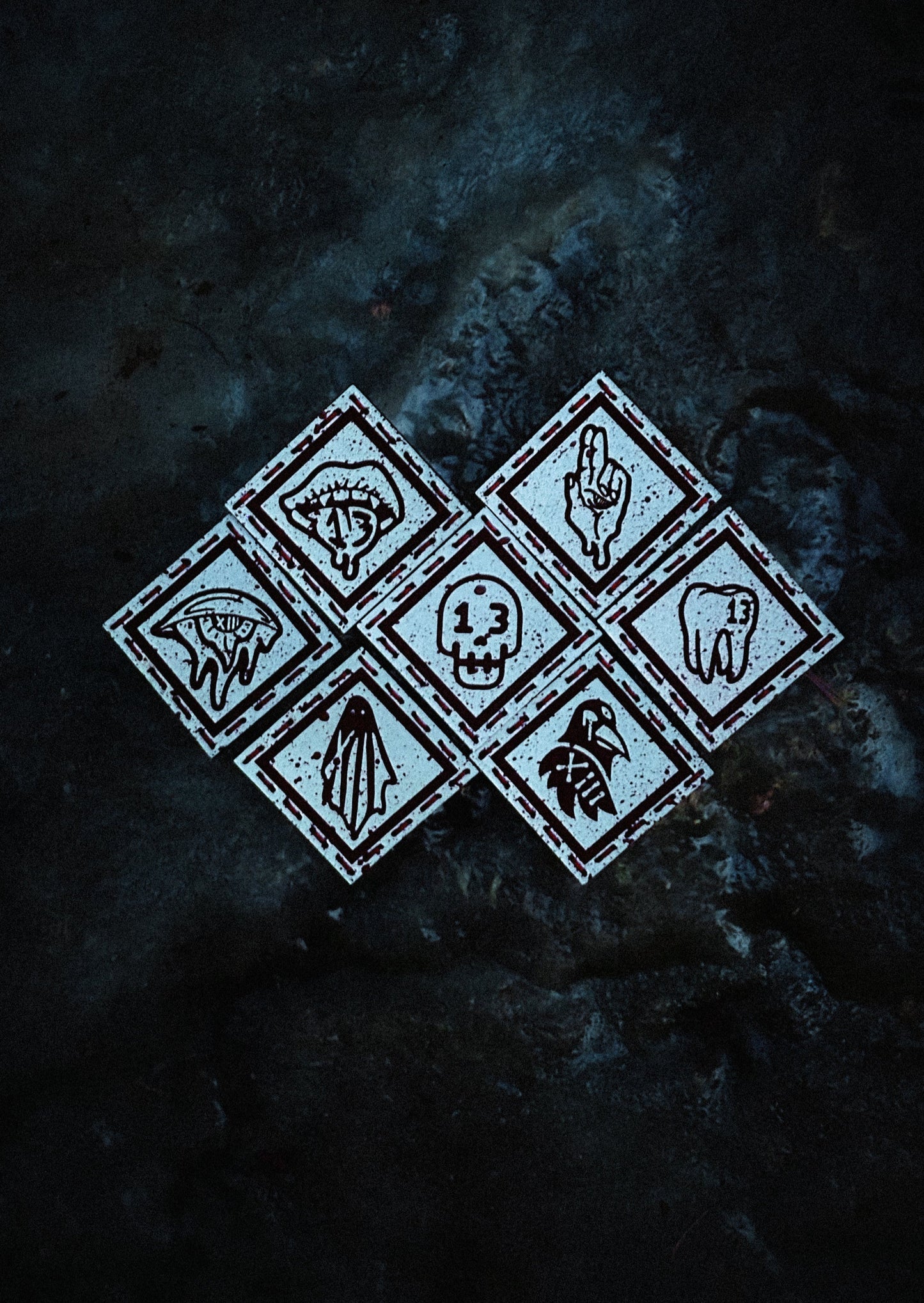 Cursed Merit Badge Patches - Bloody White Leather