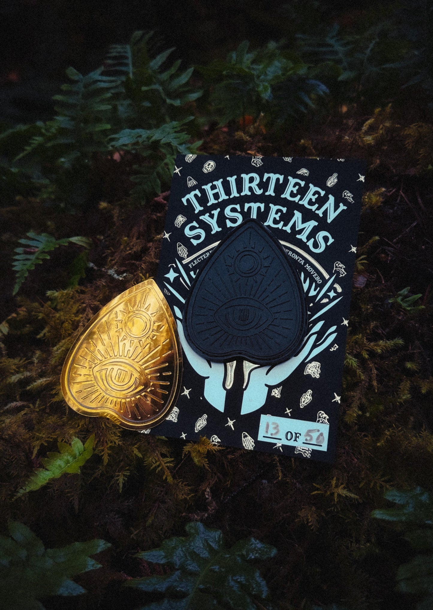 Ouija Planchette PVC Patch - Murdered Out Black