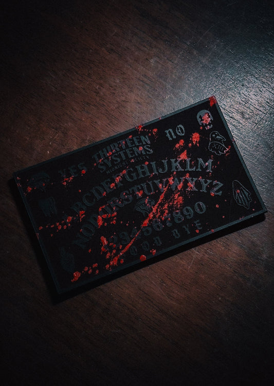 Ouija Board 5x3 Leather Patch - Blood Spray and Black