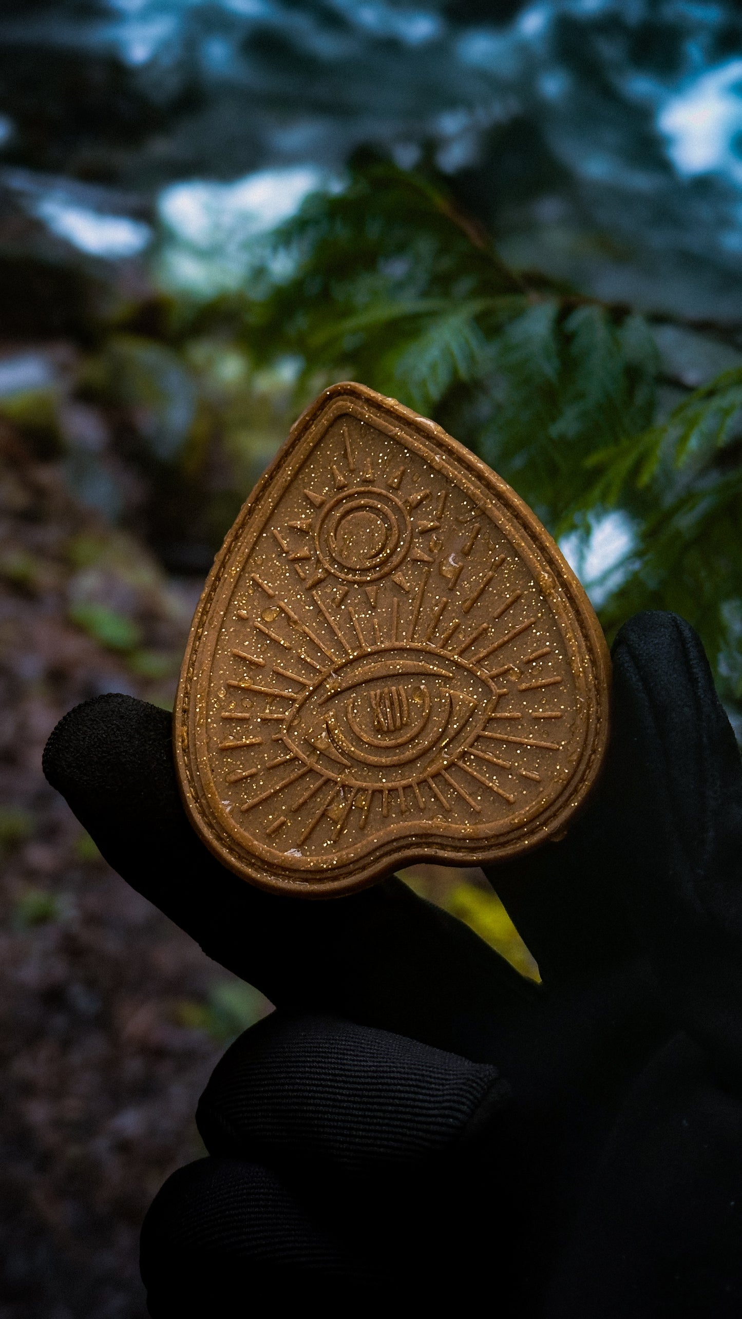 Pot O' Gold Ouija Planchette PVC Patch - Glitter Gold