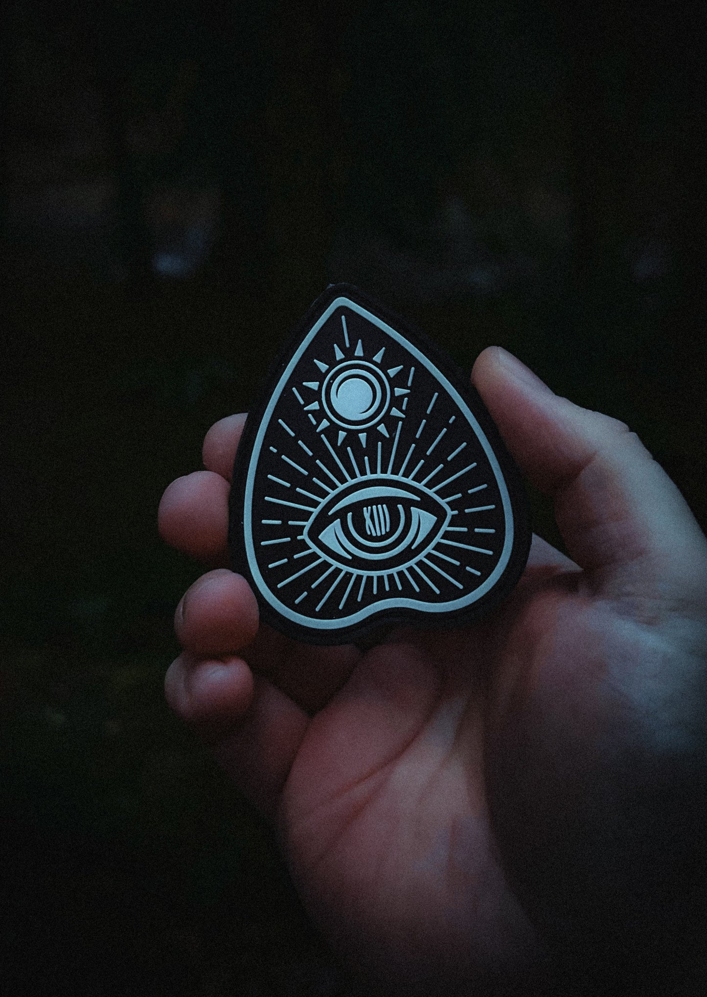 BLEM - Ouija Planchette PVC Patch - Federal Glow