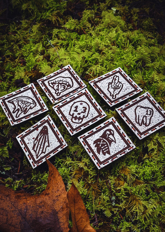 Cursed Merit Badge Patches - Bloody White Leather
