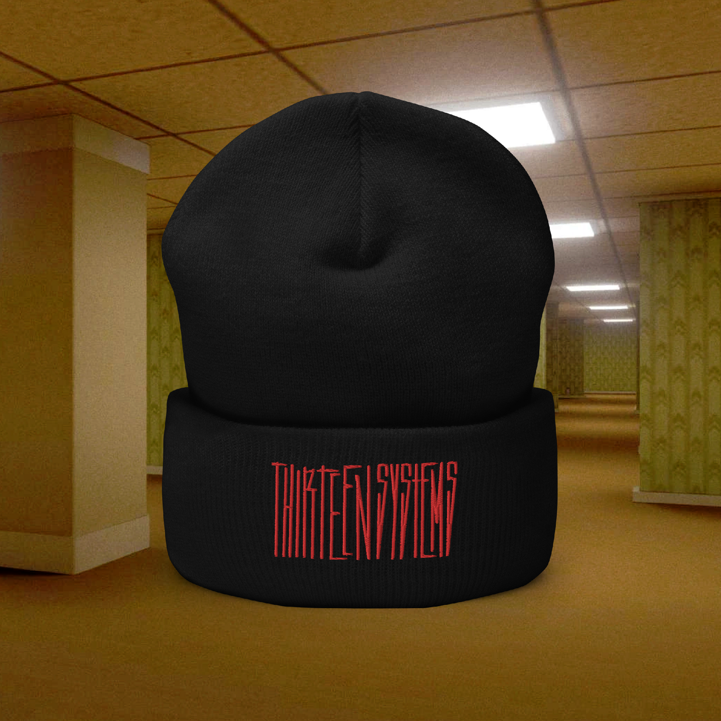Thirteen Dark Logo Beanie - Black/Red