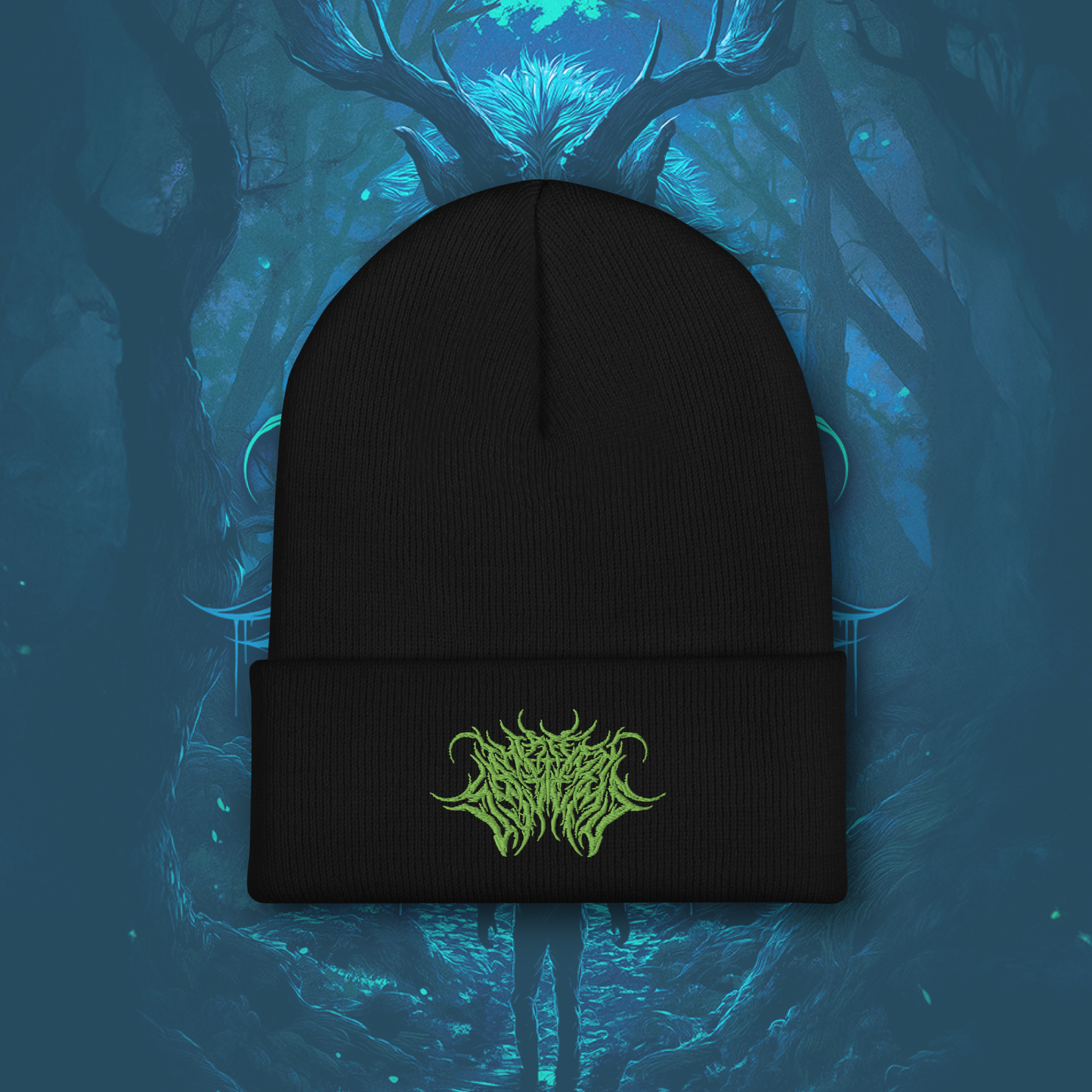 Deathcore Beanie - Black/Toxic Green