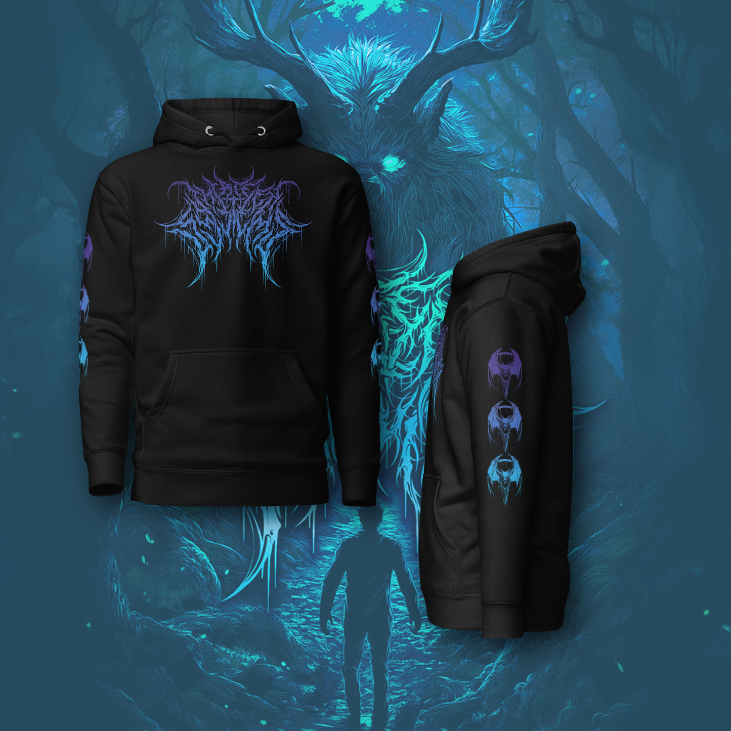 Thirteen Deathcore Hoodie - Purple/Blue