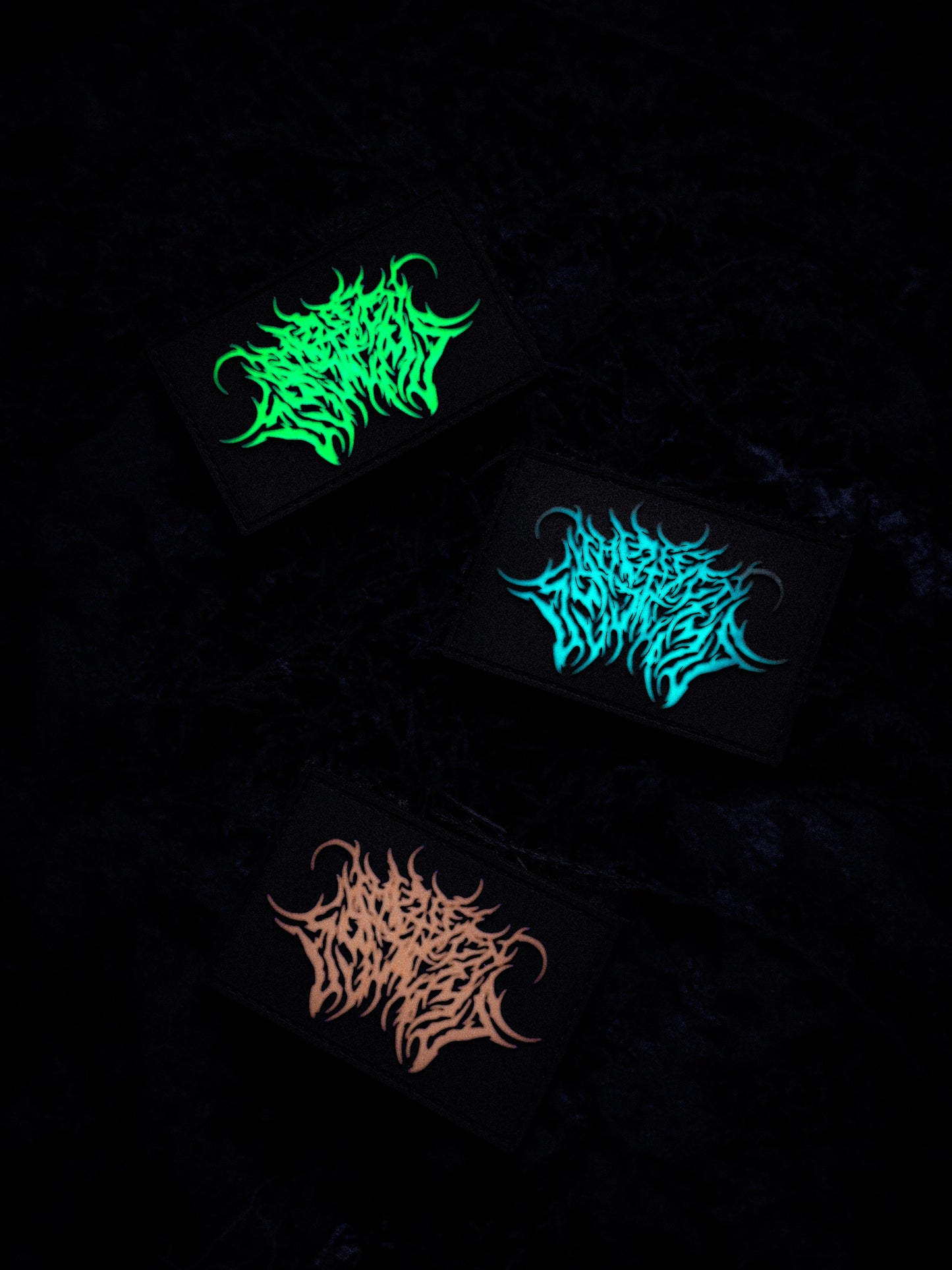 SET OF 3 Deathcore PVC Patches - Glow