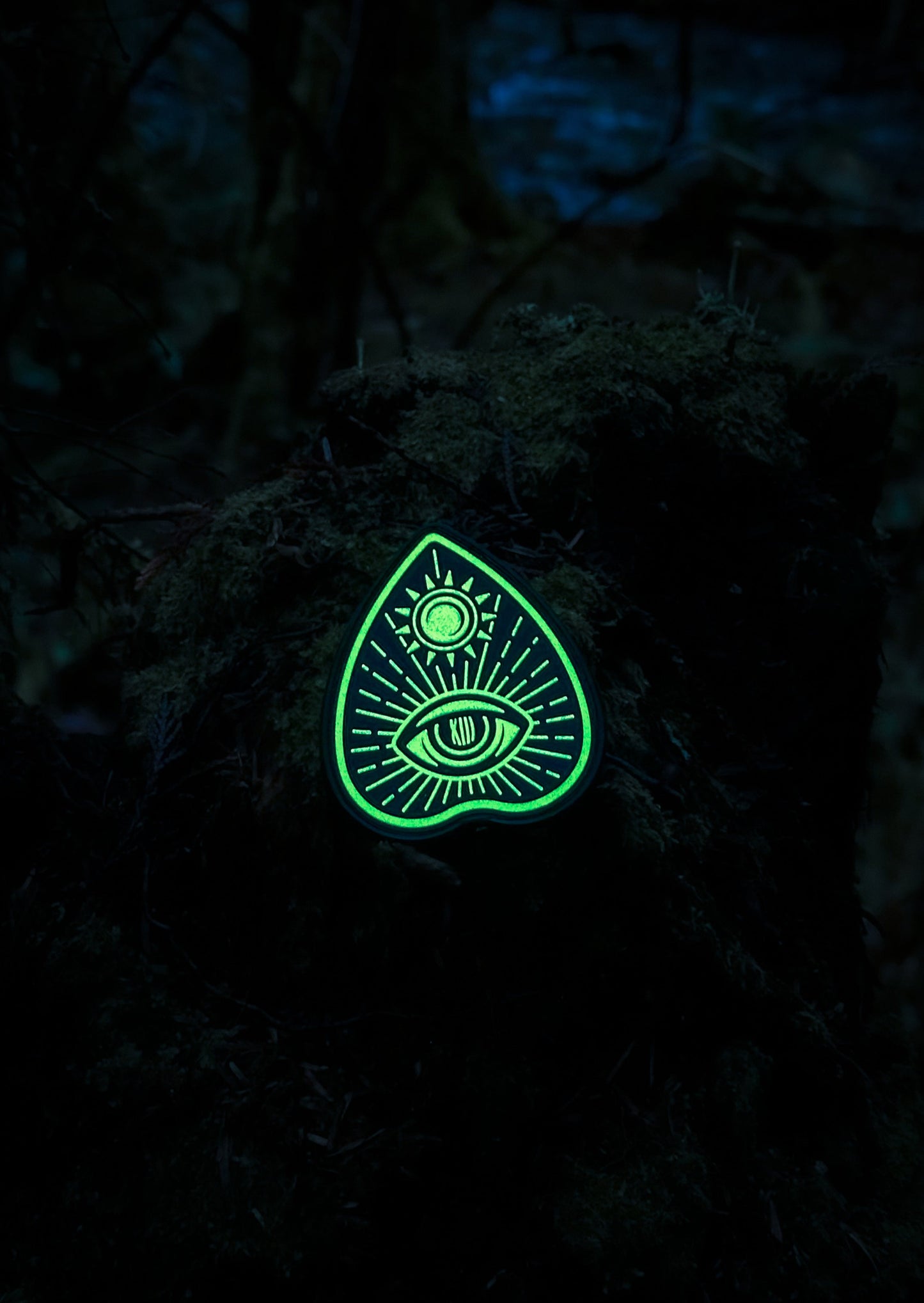 BLEM - Ouija Planchette PVC Patch - Federal Glow