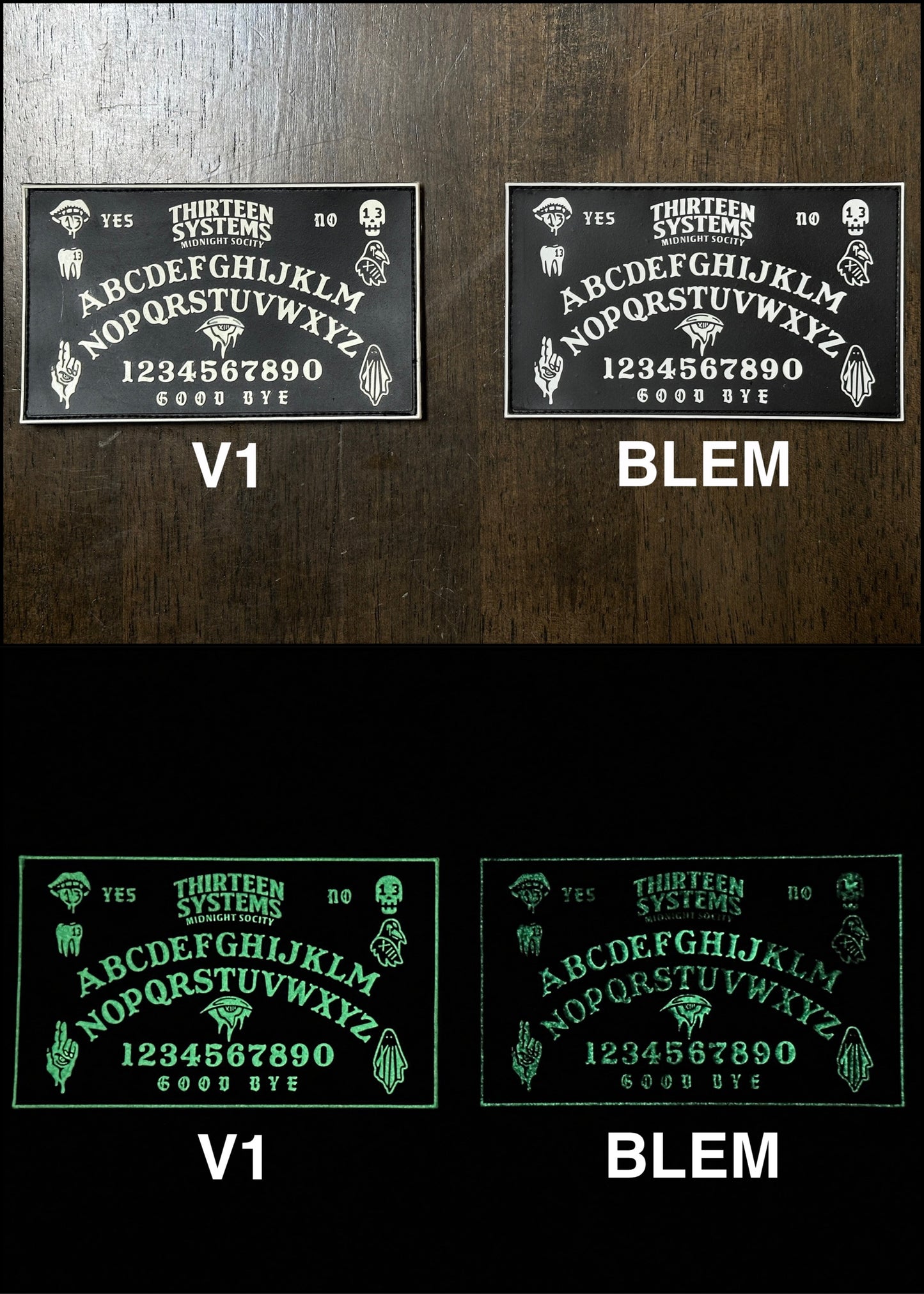 BLEM - Ouija Board 5x3 PVC Patch - Glow in the Dark