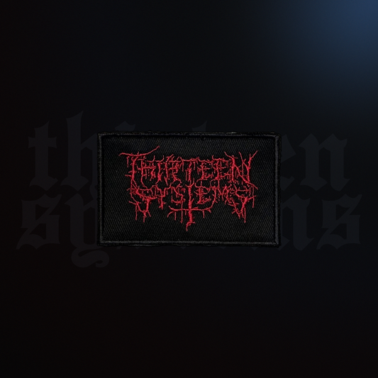 Death Metal Embroidered Twill Patch - Red on Black