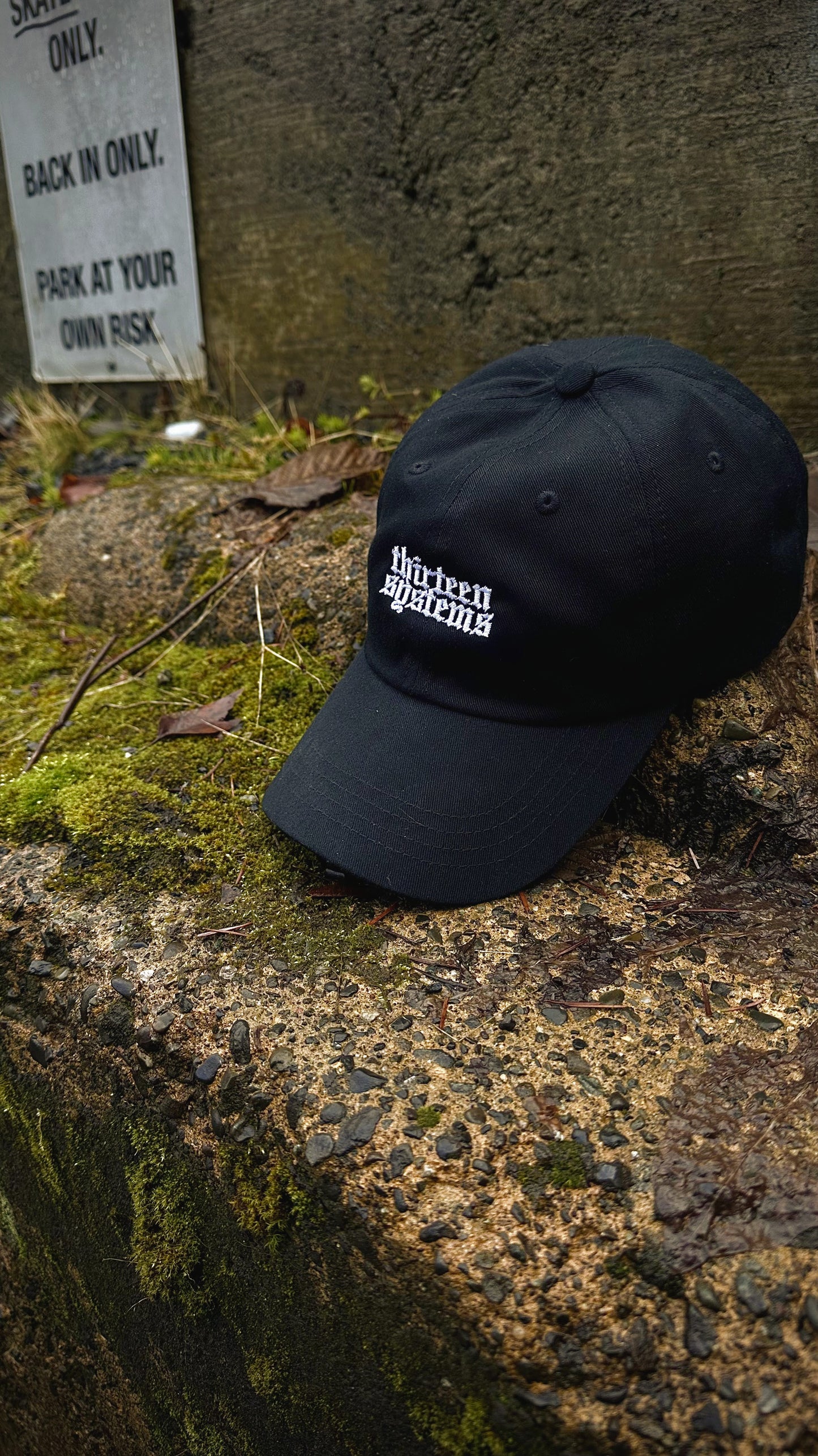 White Logo Dad Hat Black/White