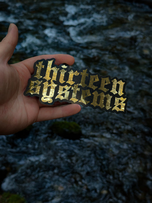 XL Thirteen Systems Logo Slap - Gold Foil/Matte Black