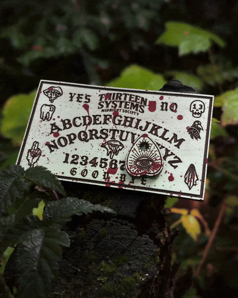 Halloween Leather Ouija Patches - Glow in the Dark with Blood Spray