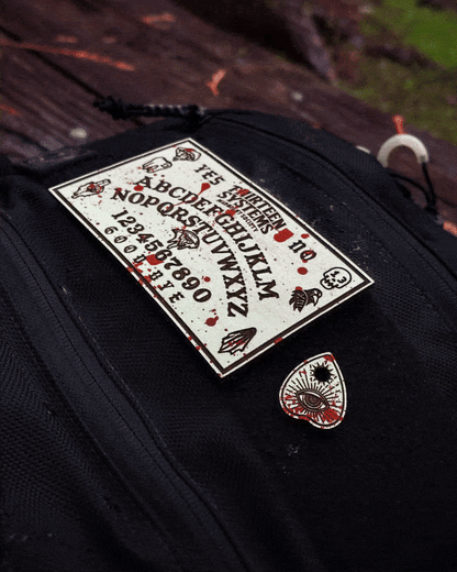 Halloween Leather Ouija Patches - Glow in the Dark with Blood Spray