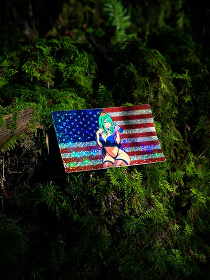 Slush Queen USA Flag Glitter Slap