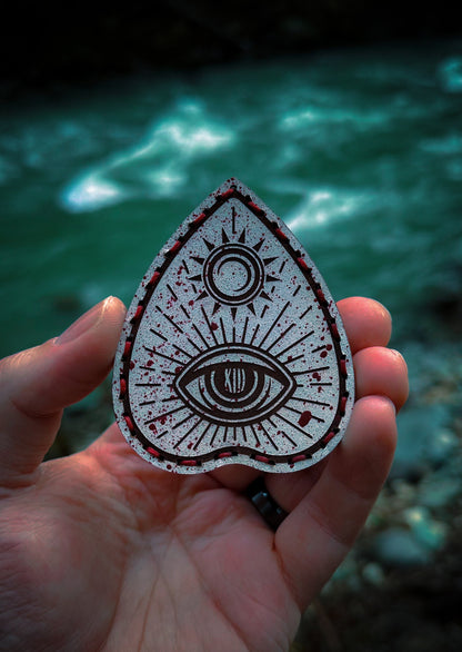 Ouija Planchette Patch - Bloody White Leather