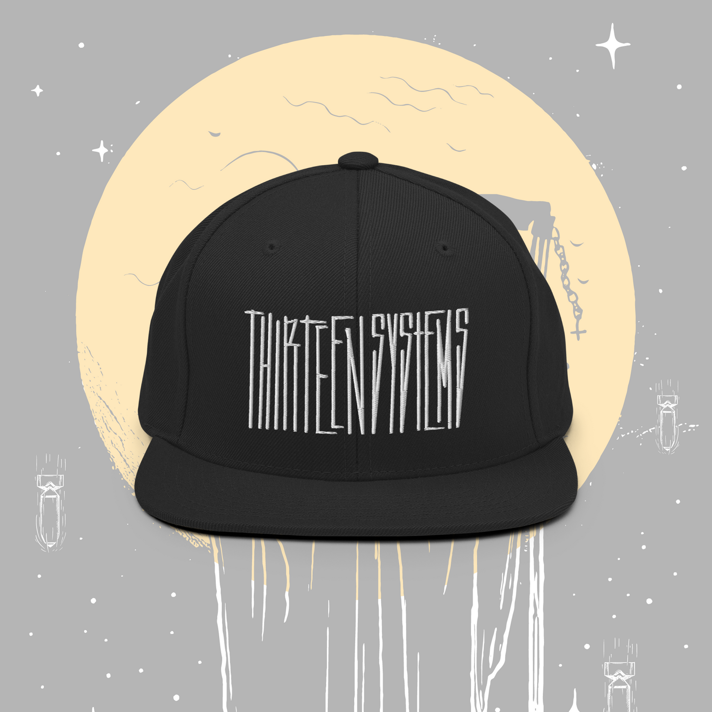 Thirteen Dark Logo - Flatbill Snapback - Black