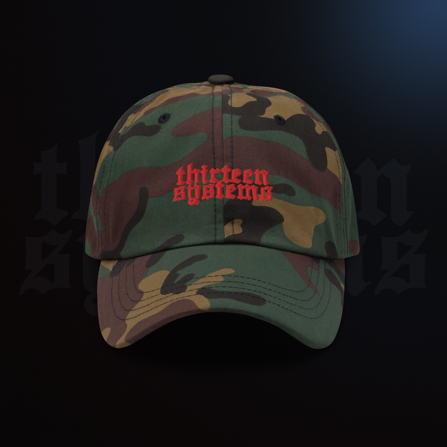 Thirteen Systems Logo - Dad Hat - M81/Red