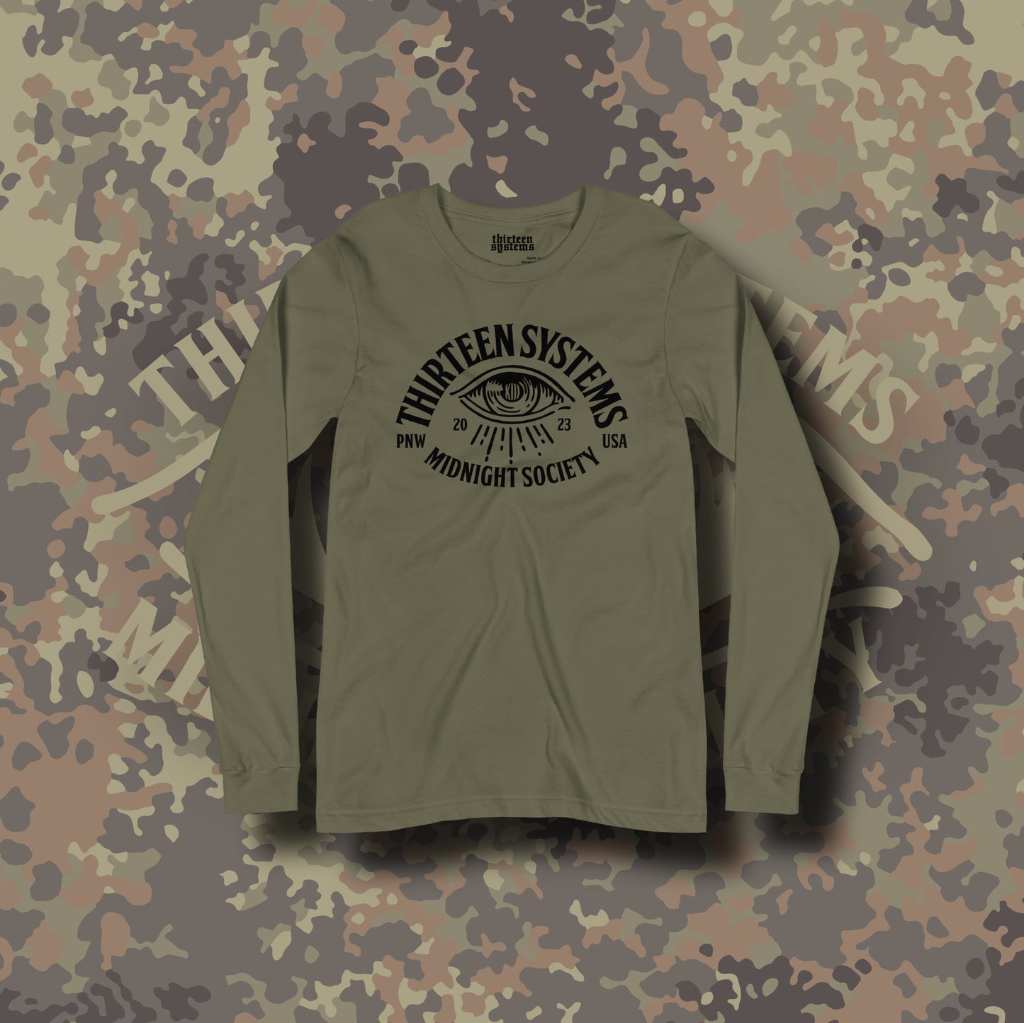 Midnight Society Long Sleeve Tee - Military Green