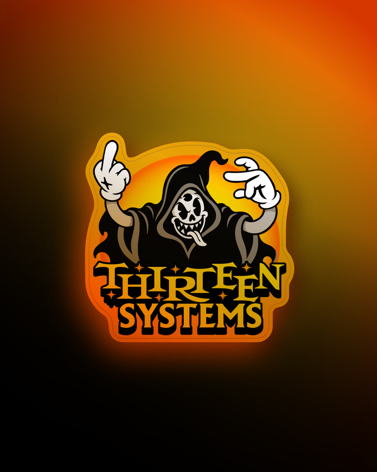 Thirteen Systems Halloween Reaper Patch - Orange/Orange Glow in the Dark