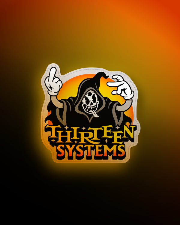Thirteen Systems Halloween Reaper Patch - White/Orange Glow in the Dark