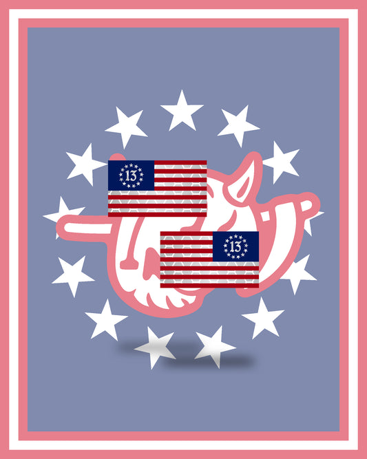 Mini 1.75x1 Pair - Patriotic 13 Betsy Flag Patches