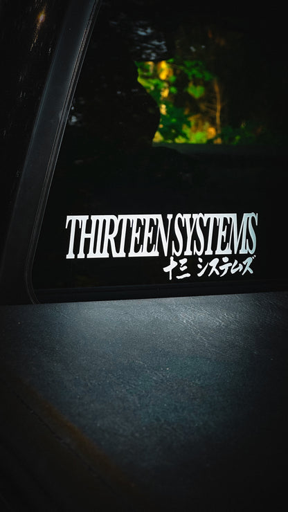 Thirteen Systems Driving Club Vinyl Decal - White