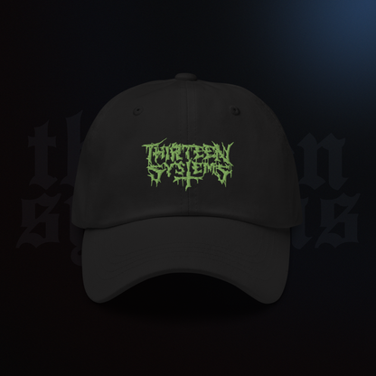 Death Metal Logo Dad Hat - Black/Toxic Green